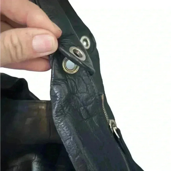 Furla Black Leather Croc‎ Embossed Shoulder Bag Purse - Picture 9 of 16